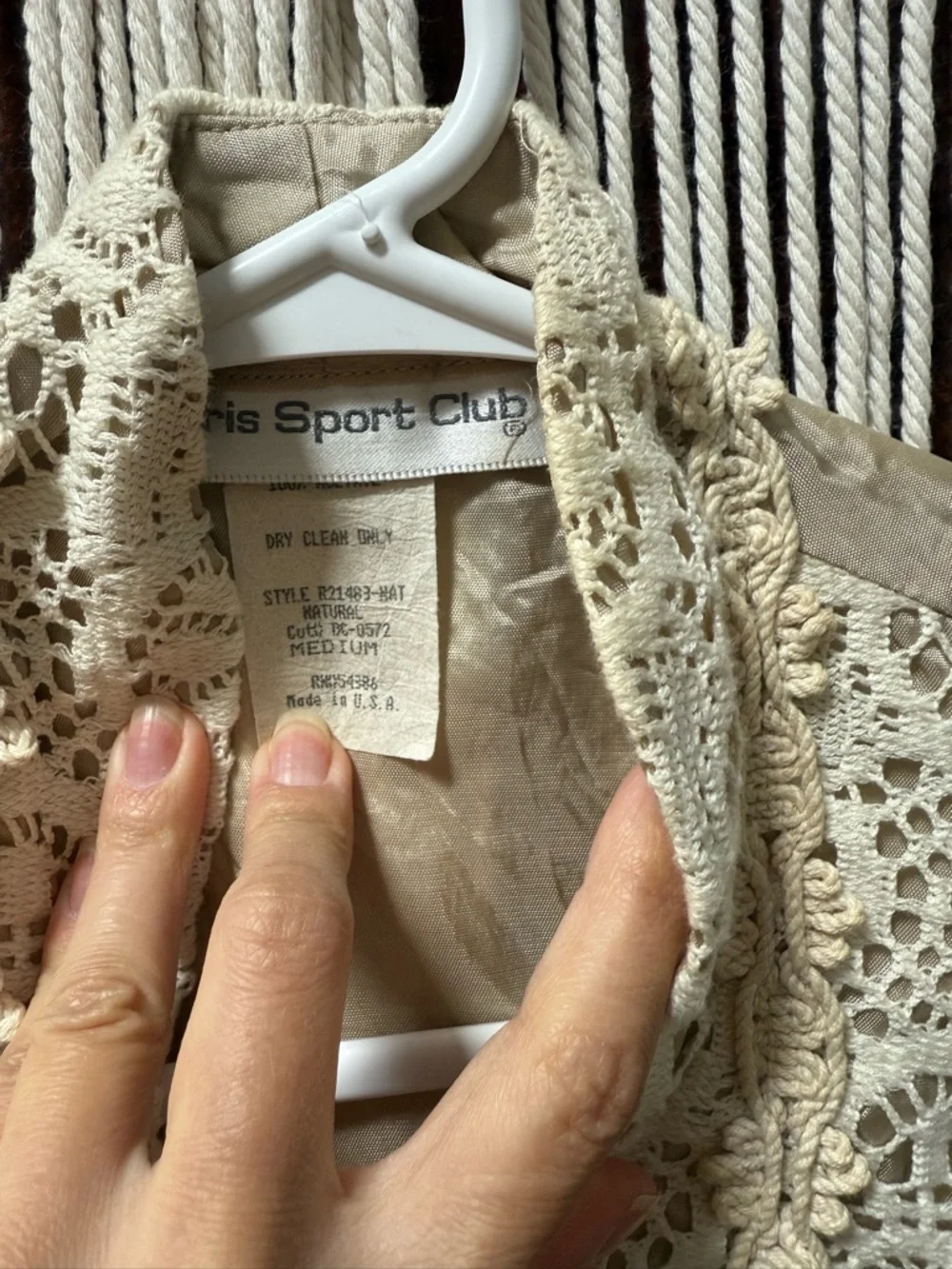 Vintage Cream Crochet Lace Vest - Picture 3 of 5